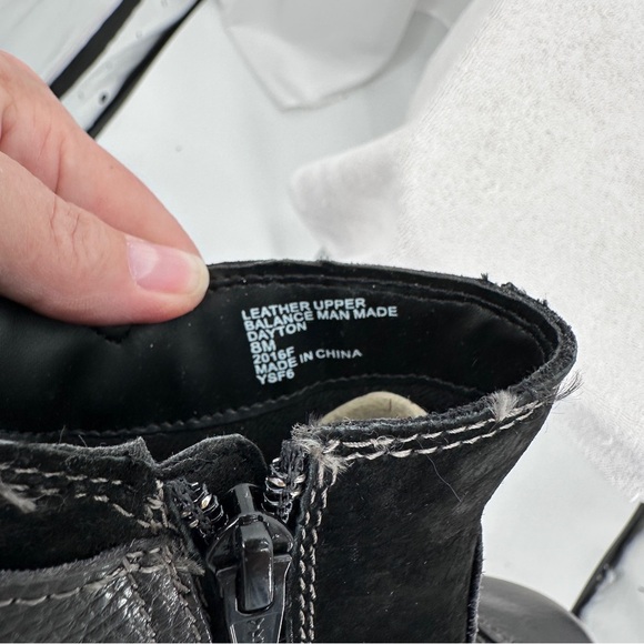 Earth Origins Dayton Leather Ankle Boots 8M Black Buckle Zip Closure NEW - Picture 10 of 11